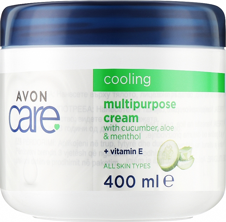 Мультифункциональный крем для лица, рук и тела с экстрактом огурца, алоэ и ментолом - Avon Care Cooling Cream — фото N1