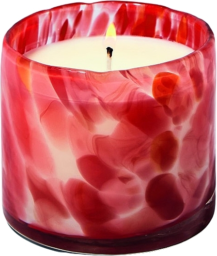 Ароматическая свеча в стакане - Paddywax Luxe Hand Blown Bubble Glass Candle Red Saffron Rose — фото N1