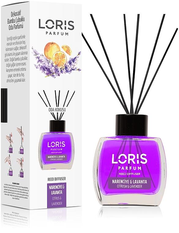 Аромадифузор "Цитрус і лаванда" - Loris Parfum Reed Diffuser Citrus & Lavender — фото N1