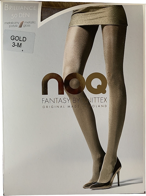 Колготки для жінок з металевим блиском "Brilliance", 50 Den, gold - Knittex — фото N1