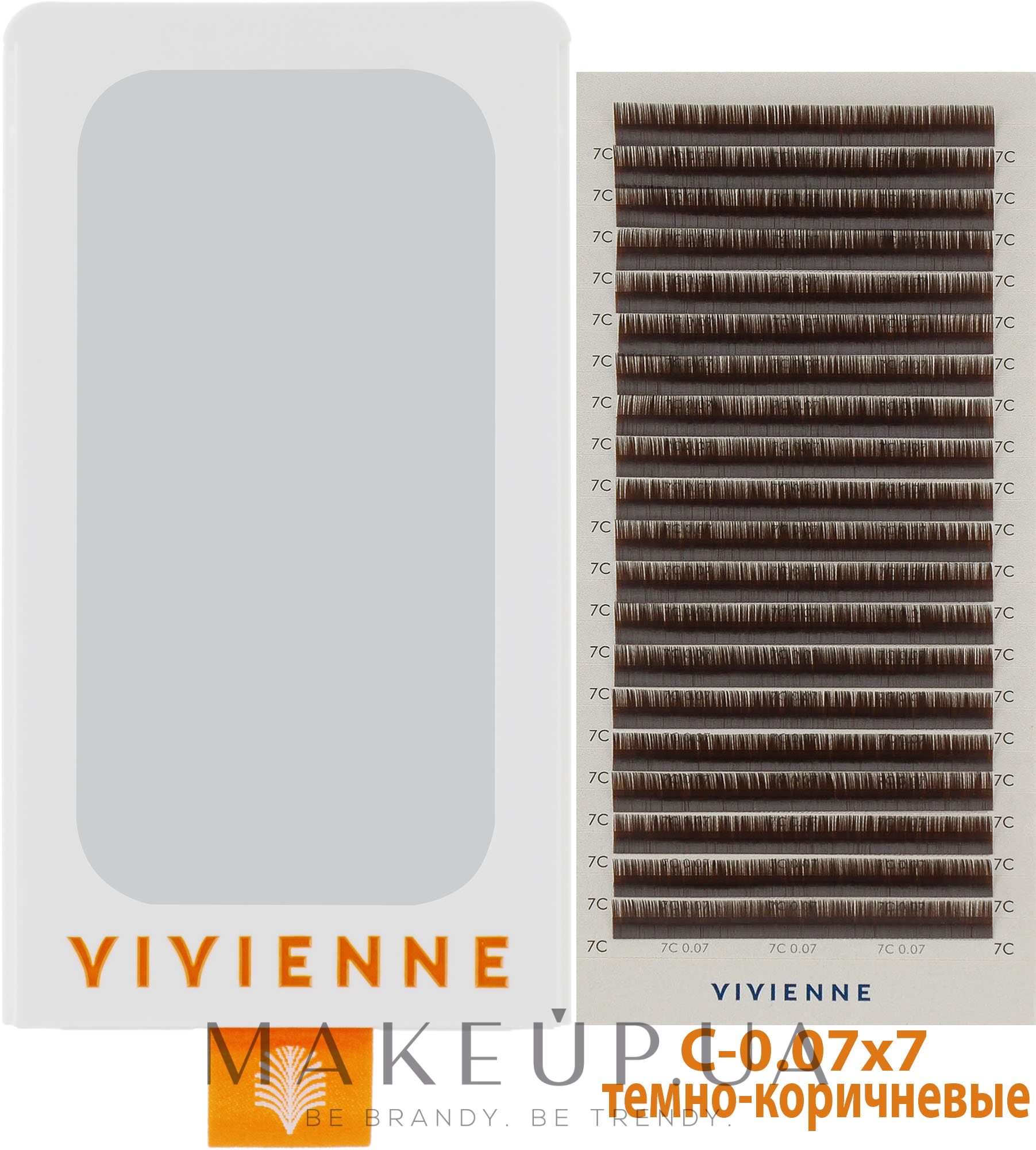 Ресницы "Elite", темно-коричневые, 20 линий (органайзер) (один размер, 0,07, C, 7) - Vivienne — фото 1уп