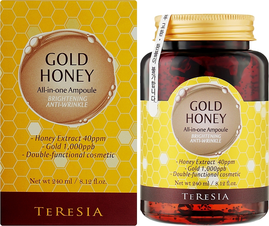 Багатофункціональна сироватка з медом і золотом - Teresia Marine Gold Honey All In One Ampoule — фото N4