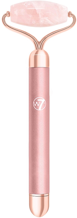 Кварцевий ролер для обличчя, з вібрацією - W7 Cosmetics Rose Quartz Vibrating Facial Roller — фото N1