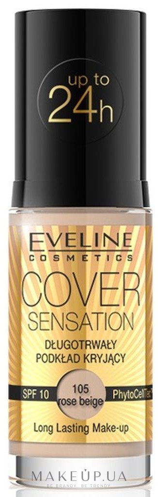 Тональный крем для лица - Eveline Cosmetics Cover Sensation SPF10 — фото 105 - Rose Beige