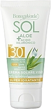 Сонцезахисний крем для обличчя - Bottega Verde Sol Aloe + Hyaluronic Acid Face Sunscreen SPF30 — фото N1