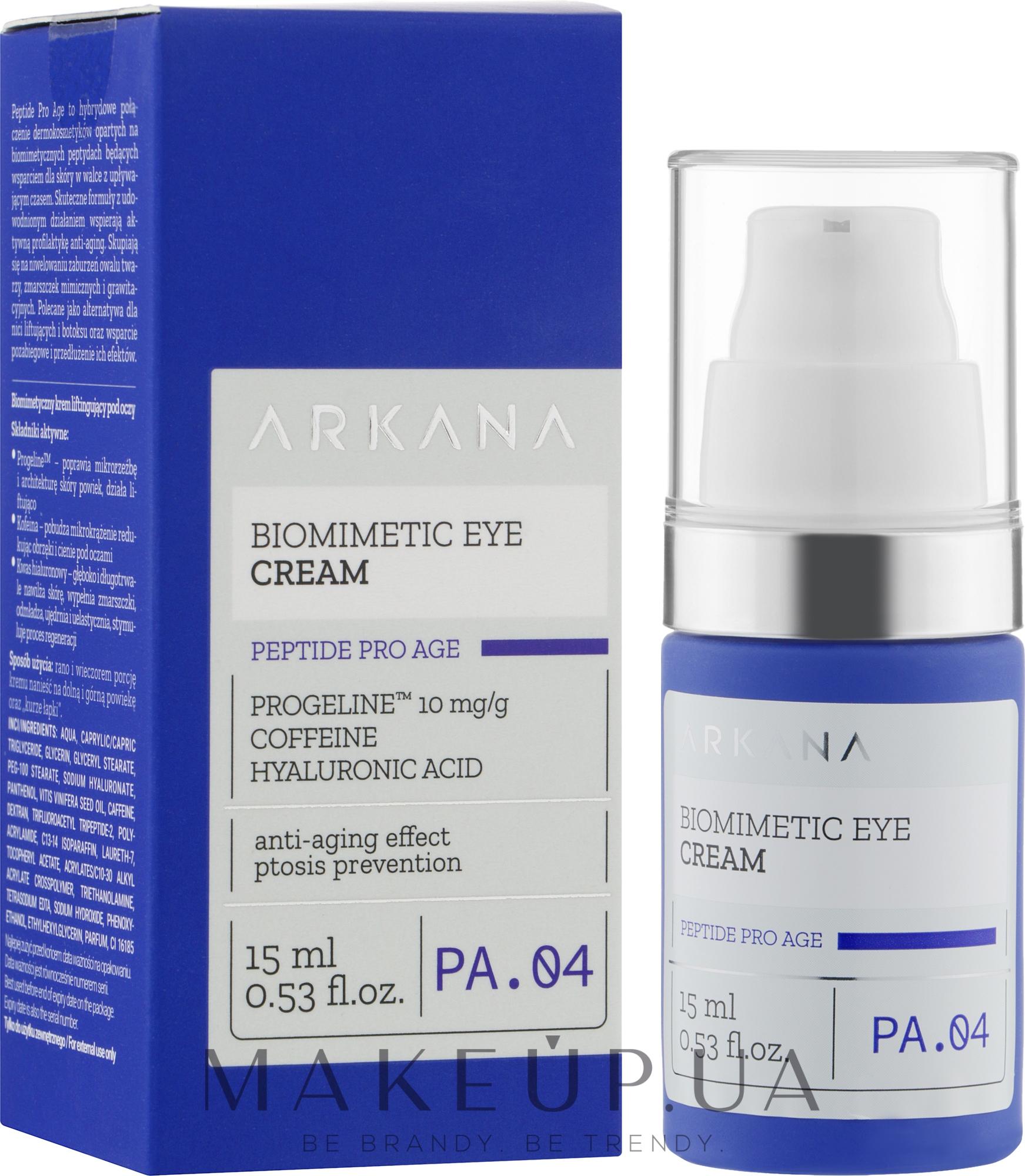 Крем для области вокруг глаз - Arkana Biomimetic Lift Up Eye Cream — фото 15ml