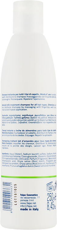 Шампунь с миндальным молочком для всех типов волос - Faipa Roma Three Colore Treatment Shampoo with Almond Milk — фото N4