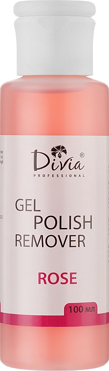 Жидкость для снятия гель-лака с экстрактом розы - Divia Gel Nail Remover — фото N1