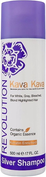 Шампунь для світлого, сивого, знебарвленого та мелірованого волосся - Kava Kava Silver Shampoo — фото N1
