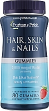 Парфумерія, косметика Комплекс для шкіри, волосся та нігтів, жувальні капсули - Puritan's Pride Hair, Skin & Nails + Biotin 2500 Gummies