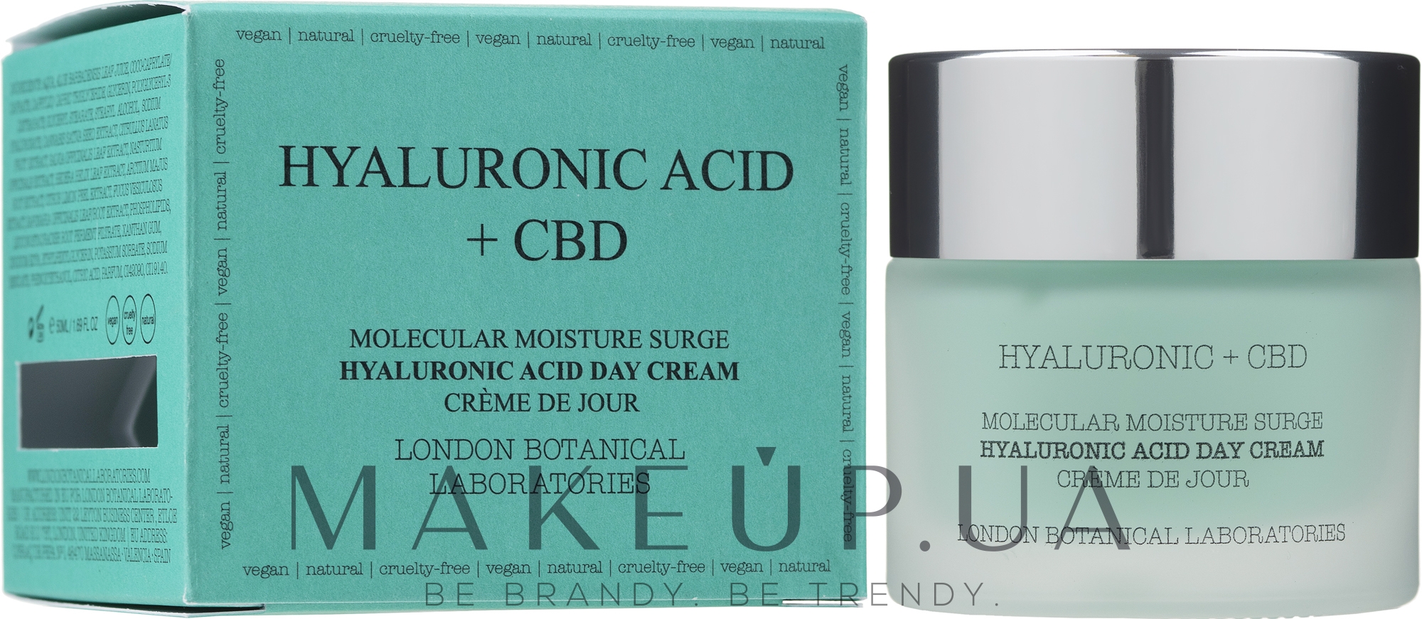 Крем для обличчя денний - London Botanical Laboratories Hyaluronic Acid + CBD Molecular Moisture Surge Hyaluronic Acid Day Cream — фото 50ml