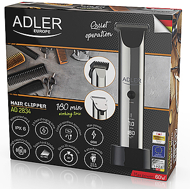 Машинка для підстригання волосся з дисплеєм - Adler AD 2834 — фото N2