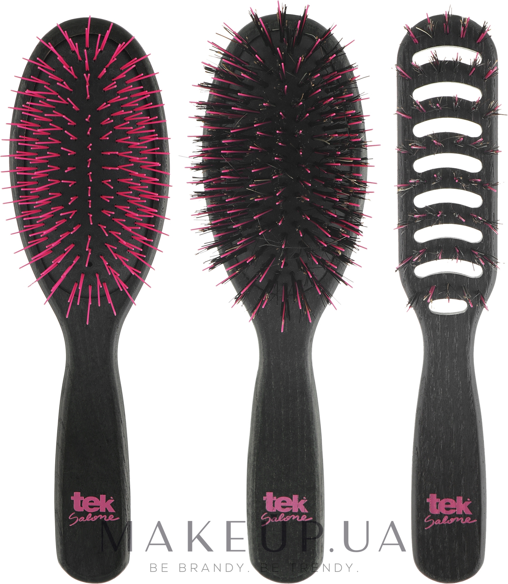 Набор щеток для волос, 3 шт. - Tek Brushes & Combs — фото 3шт