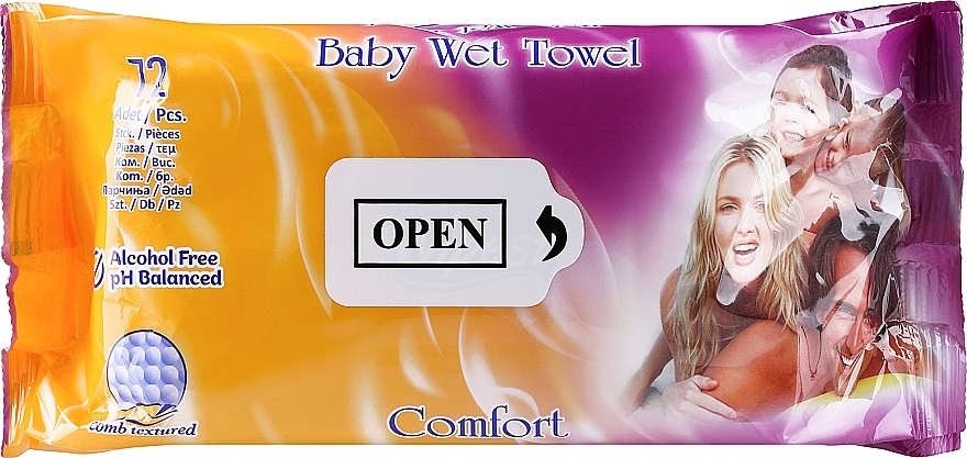 Дитячі вологі серветки "Comfort", 72 шт. - Wipest Safe & Healthy Wet Towel — фото N1