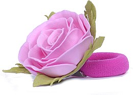 Резинка для волосся ручної роботи "Рожева троянда", маленька - Katya Snezhkova — фото N2