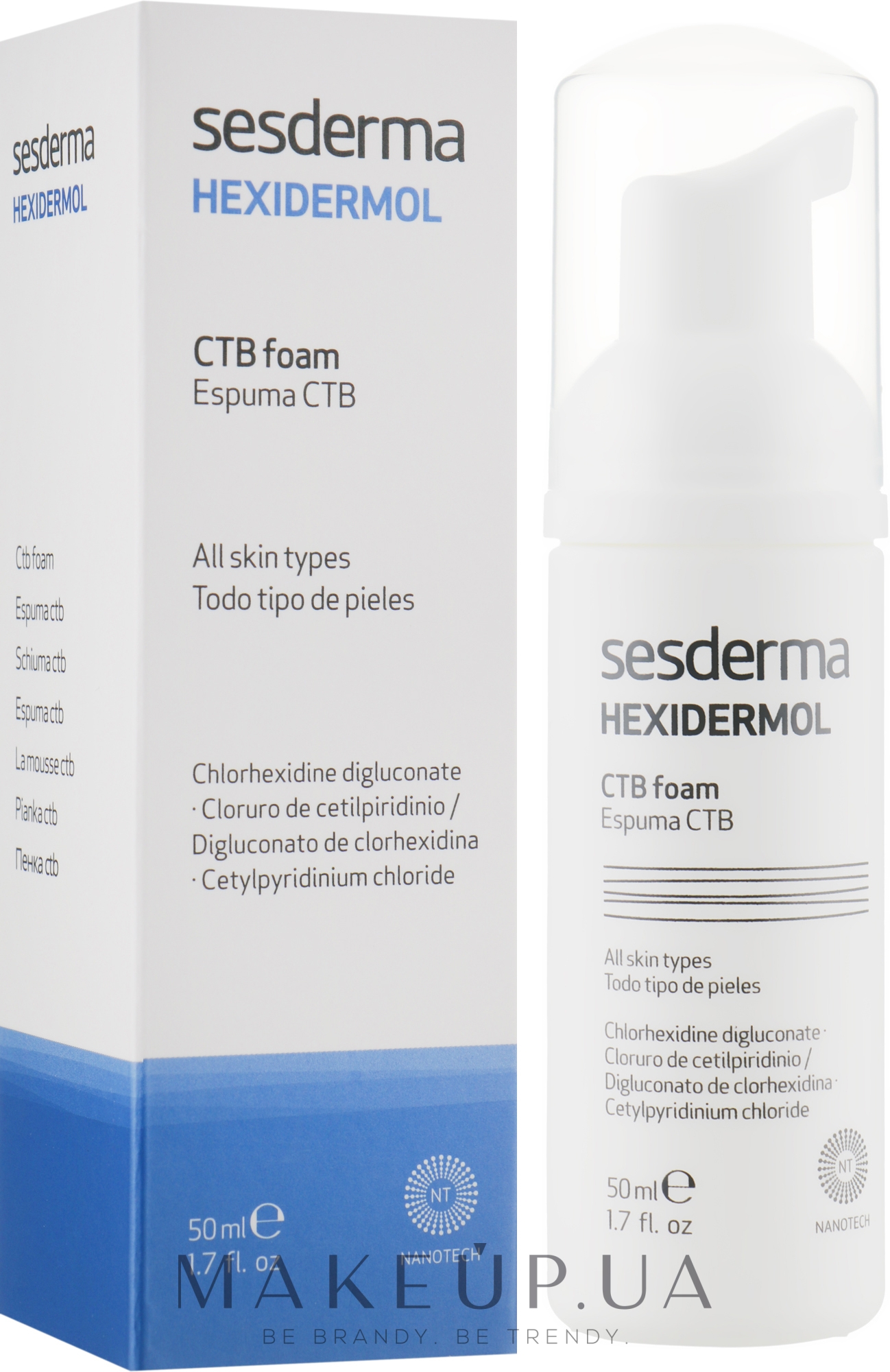 Дезинфицирующая пенка для очистки кожи - SesDerma Laboratories Hexidermol CTB Foam — фото 50ml