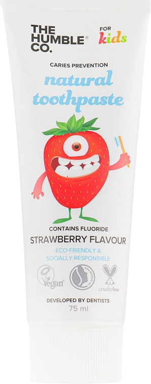 Натуральна зубна паста "Дитяча зі смаком полуниці" - Humble Natural Toothpaste Kids Strawberry Flavor — фото N3