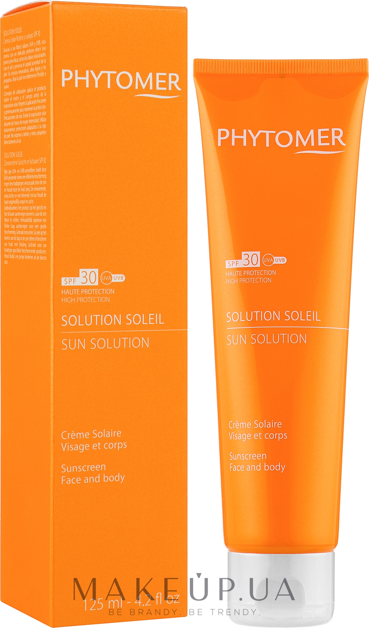 Сонцезахисний і зміцнювальний крем для обличчя і тіла - Phytomer Protective Sun Cream Sunscreen SPF30 — фото 125ml