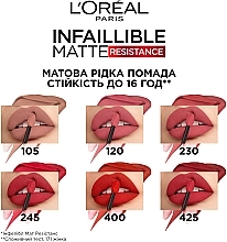 L'Oreal Paris Infallible Matte Resistance Liquid Lipstick - L'Oreal Paris Infallible Matte Resistance Liquid Lipstick — фото N2