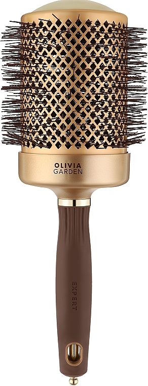 Термобрашинг d 80 мм - Olivia Garden Expert Blowout Shine Wavy Bristles GOLD&BROWN — фото N1