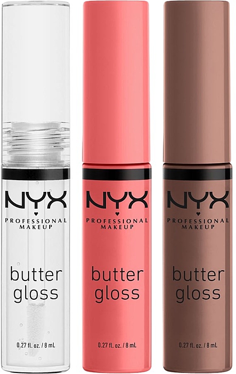 Набір блисків для губ - NYX Professional Makeup X-mas Butter Gloss Trio (lip/gloss/3x8ml) — фото N2