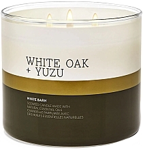 Духи, Парфюмерия, косметика Аромасвеча 3-фитильная - Bath and Body Works White Barn White Oak+Yuzu Scented Candle