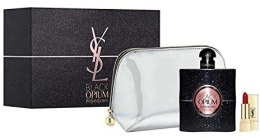 Духи, Парфюмерия, косметика Yves Saint Laurent Black Opium - Набор (edp/90ml + lipstick/1.3 ml/ + bag)