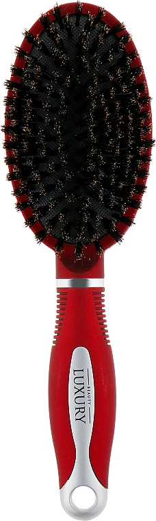 Массажная щетка для волос, НВ-04-06, овальная большая, красная - Beauty LUXURY — фото N1