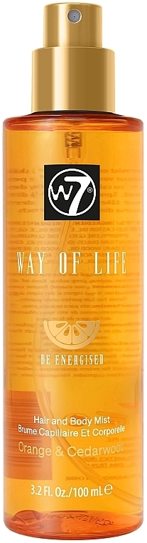Спрей для волосся й тіла "Апельсин і кедр" - W7 Way of Life Hair & Body Mist Be Energised — фото N2