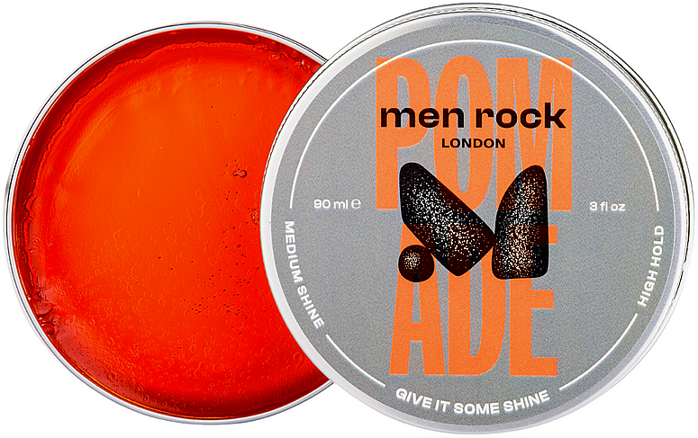 Помада для волосся, сильна фіксація - Men Rock Pomade High Hold Medium Shine — фото N2