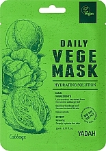 Тканевая маска для лица c экстрактом листьев капусты - Yadah Daily Vege Mask Cabbage — фото N3