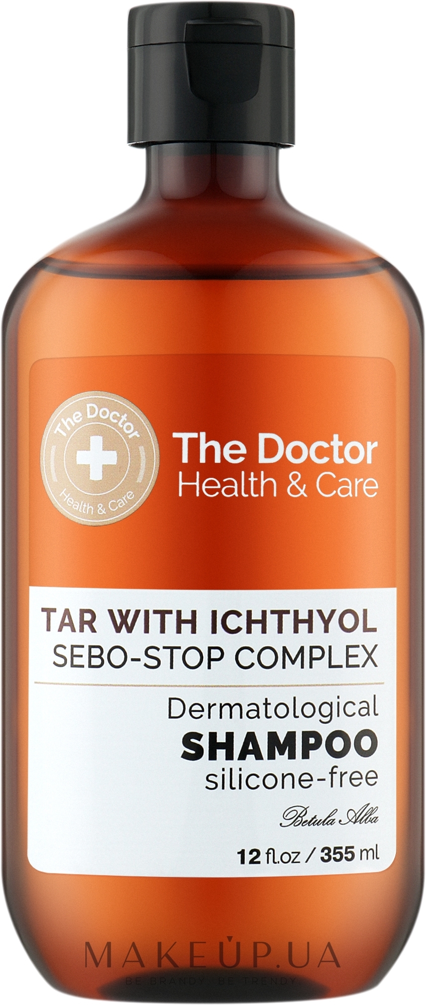 Шампунь "Дігтярний з іхтіолом" - The Doctor Health & Care Tar With Ichthyol + Sebo-Stop Complex Shampoo — фото 355ml