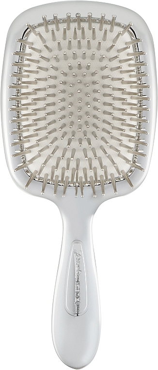 Щетка для волос прямоугольная с зеркалом, серебристая - Janeke Hairbrush With Mirror Gold — фото N1