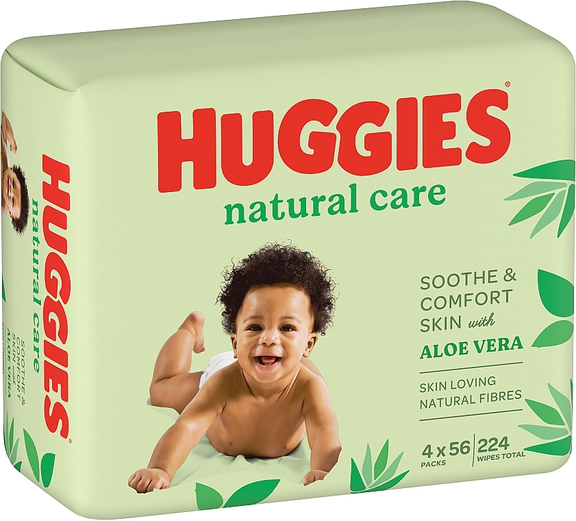 Дитячі вологі серветки Natural Care, 4х56 шт. - Huggies — фото N2