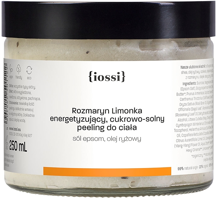 Пілінг для тіла, цукровий "Розмарин і лайм" - Iossi Body Scrub — фото N1