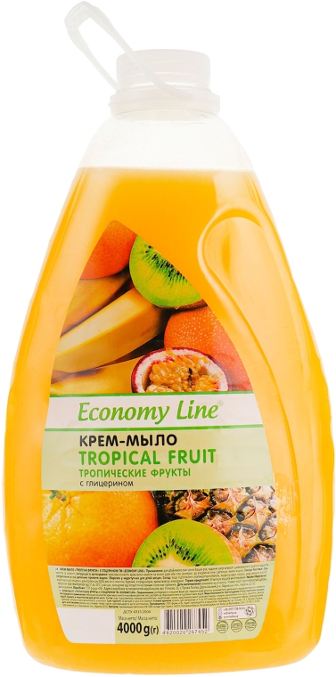 Рідке крем-мило "Тропічні фрукти", з гліцерином - Economy Line Tropical Fruits Cream Soap — фото N5