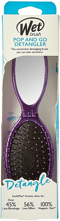 Щітка для волосся, фіолетова - Wet Brush Pop & Go Detangler Hair Brush Purple — фото N1