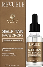 Краплі для автозасмаги обличчя від середнього до темного - Revuele Salf Tan Face Drop Medium To Dark — фото N2