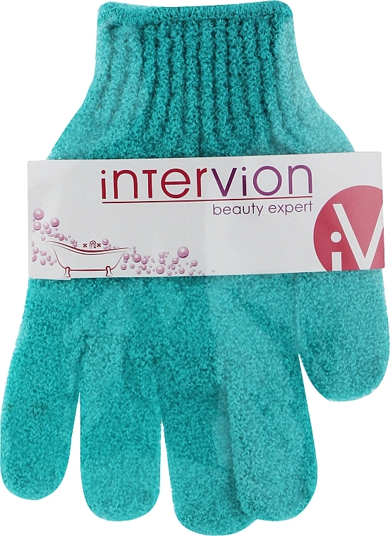 Мочалка-перчатка банная, 499805, бирюзовая - Inter-Vion — фото N1