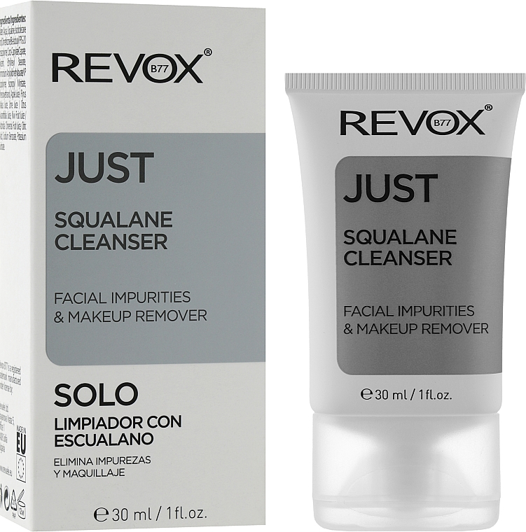 Зволожуюча емульсія зі скваланом для очищення та демакіяжу обличчя - Revox B77 Just Squalane Cleanser - Facial Impurities & Makeup Remover — фото N2