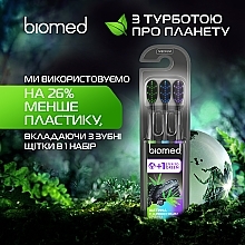 Набор зубных щеток средней жесткости, 3 шт. - Biomed Black 2+1 Toothbrush — фото N6