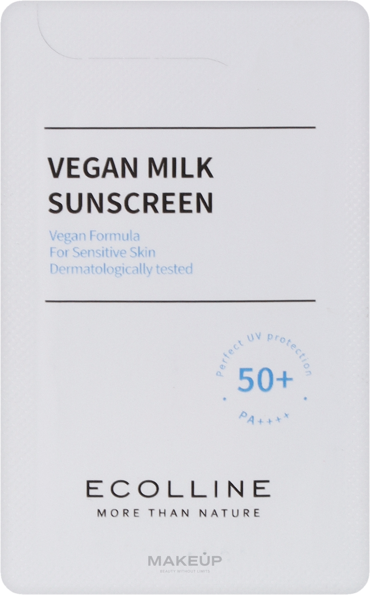 Веганское солнцезащитное молочко для лица и тела - Vegan Milk Sunscreen 50+, PA++++ (пробник) — фото 1ml