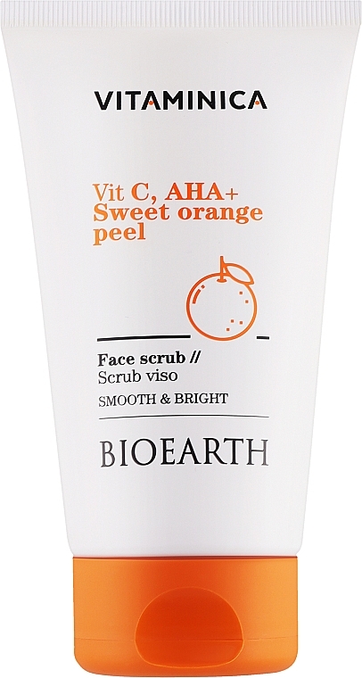 Скраб для лица - Bioearth Vitaminica Vit C, AHA + Sweet Orange Peel Face Scrub