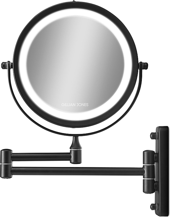 Дзеркало зі світлодіодним підсвічуванням і 10-кратним збільшенням - Gillian Jones LED Double Sided Wall Mirror In Black With x 10 m — фото N1