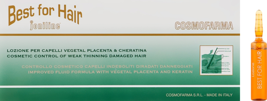 Лосьон для волос "Экстракт растительной плаценты" - Cosmofarma JoniLine Classic Best For Hair Lotion With Vegetal Placenta Extracts