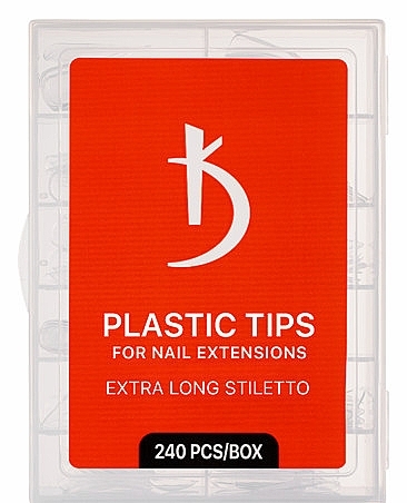 Верхние формы для моделирования ногтей "Extra Long Stiletto", 240 шт. - Kodi Professional Plastic Tips For Nail Extensions — фото N1