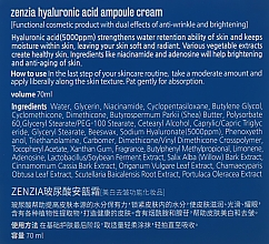 Крем для обличчя з гіалуроновою кислотою - Zenzia Hyaluronic Acid Ampoule Cream — фото N3