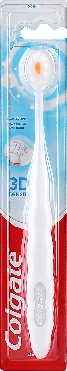 Зубна щітка, м'яка, біло-помаранчева - Colgate 3D Density Soft Toothbrush — фото N1