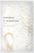 Парфумерія, косметика Тканинна маска з екстрактом рису - Innisfree It's real squeeze mask-rice