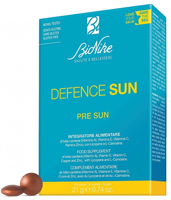 Харчова добавка перед перебуванням на сонці - BioNike Defence Sun Pre Sun Food Supplement — фото N1